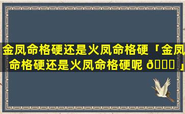 金凤命格硬还是火凤命格硬「金凤命格硬还是火凤命格硬呢 🐝 」